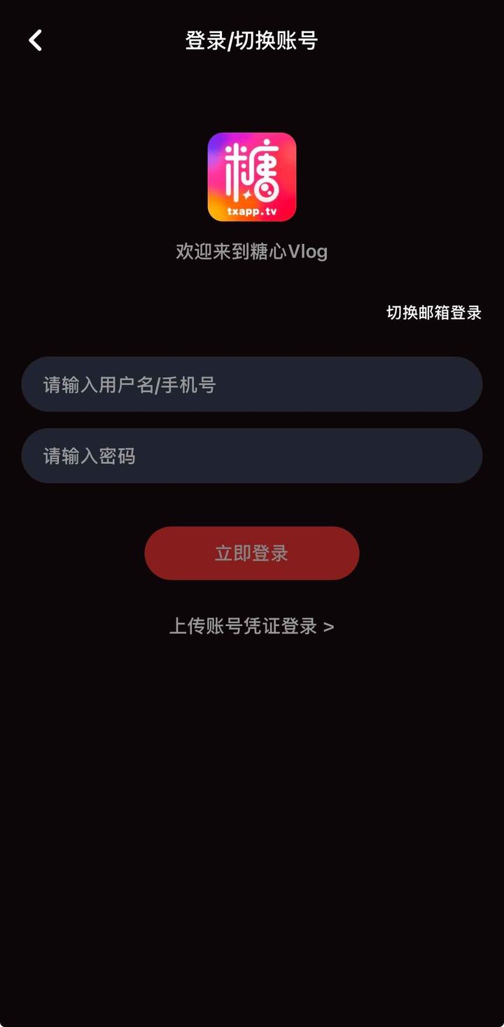 登录表单界面示意